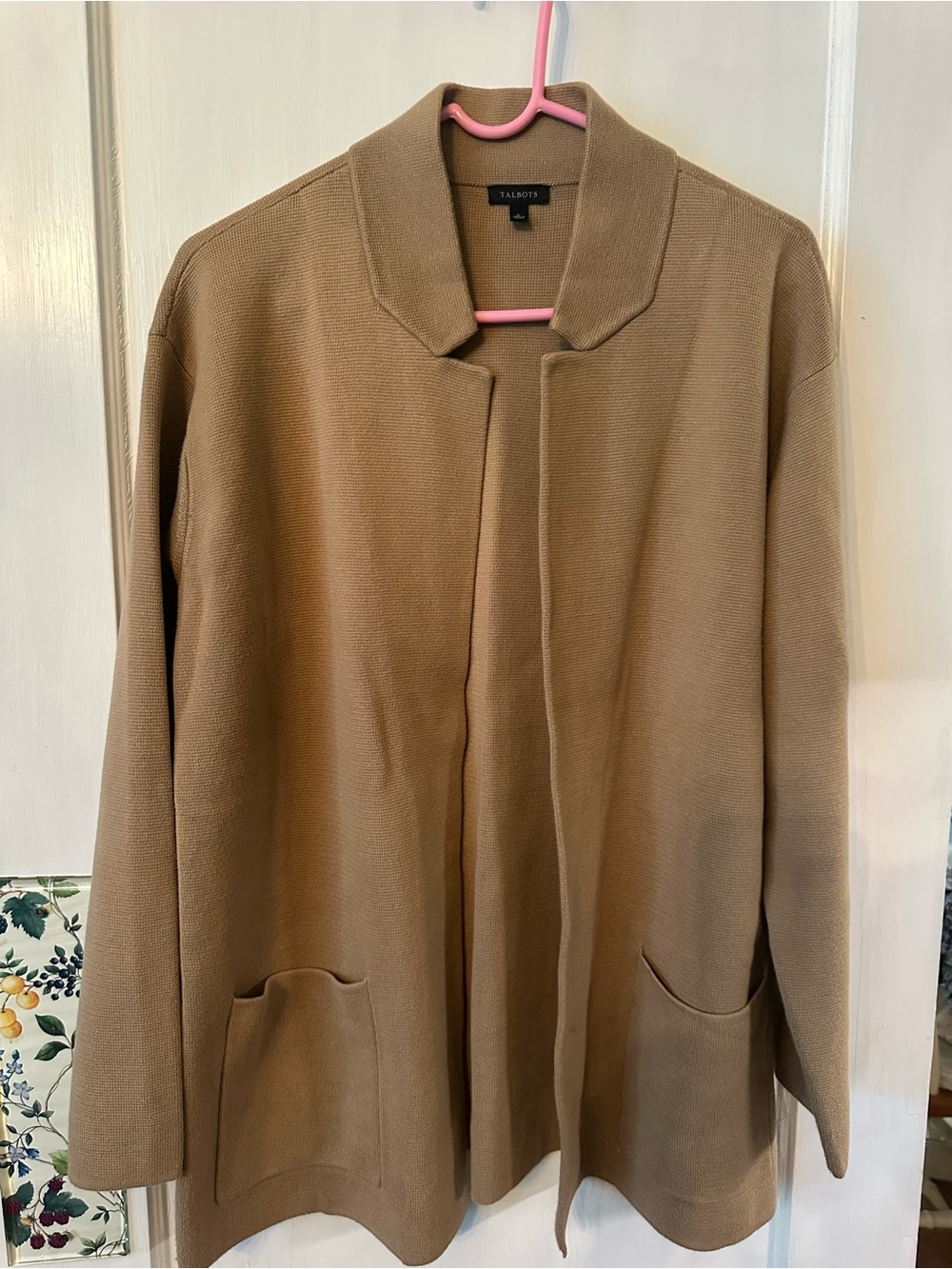 Talbots notch collar sweater jacket, large